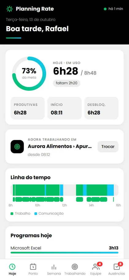 Planning Rate no celular